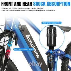 Accolmile Blue 27.5inch MTB Electric Bike 750W BAFANG Mid Motor 17.5Ah Battery