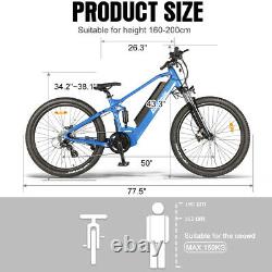 Accolmile Blue 27.5inch MTB Electric Bike 750W BAFANG Mid Motor 17.5Ah Battery