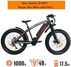 Addmotor 1000W Mid Drive Motor Electric Bike 17.5Ah Battery Hydraulic Disc Brake