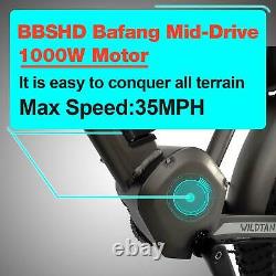 Addmotor 1000W Mid Drive Motor Electric Bike 17.5Ah Battery Hydraulic Disc Brake