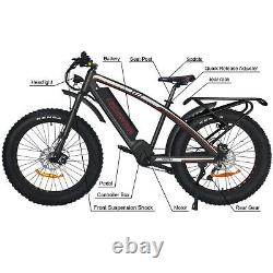 Refurbised 1000W Electric Bike Mid Drive Motor 48V 17.5Ah Hydraulic Snow Bicycle
